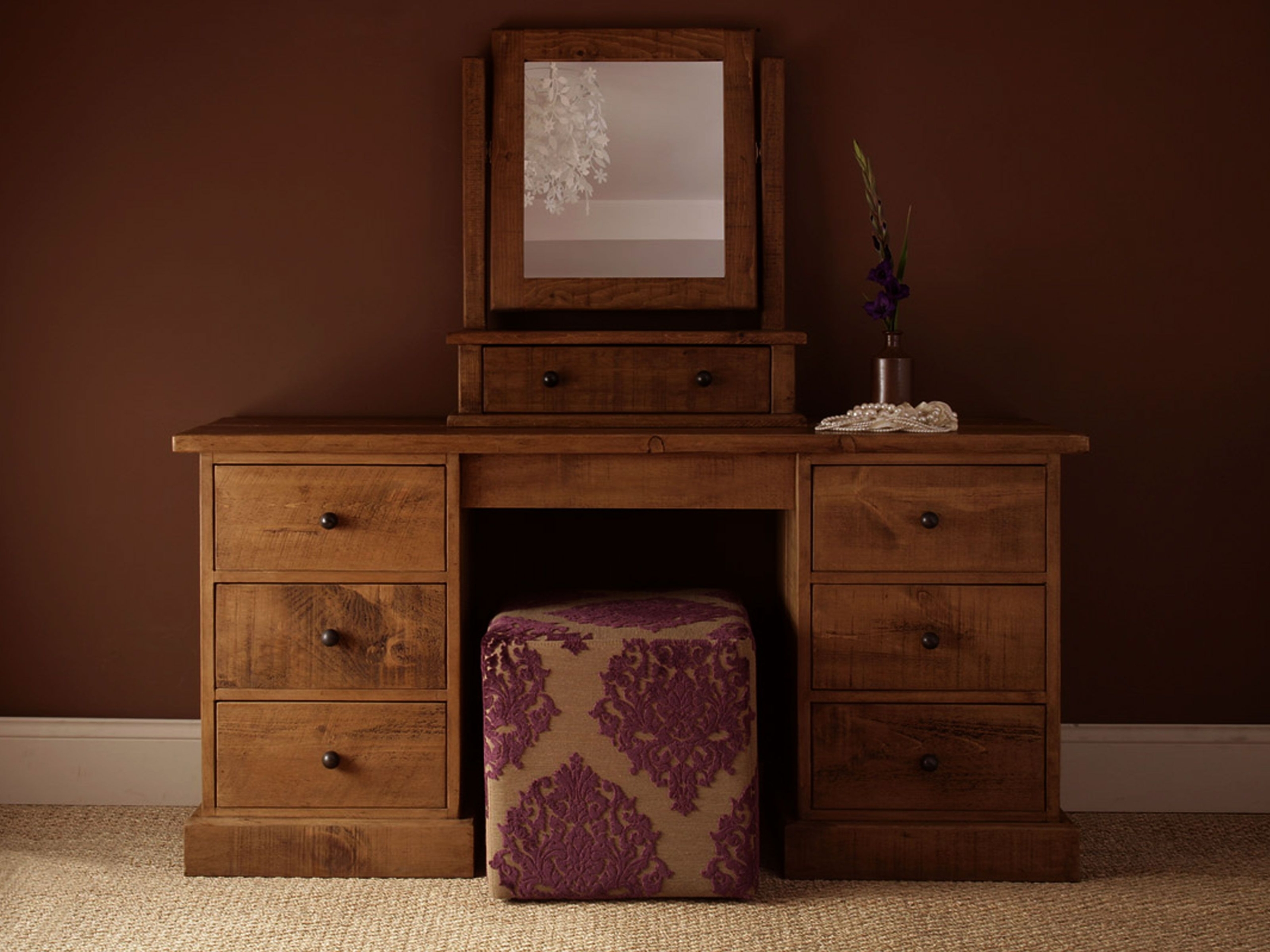 Unfinished vanity table