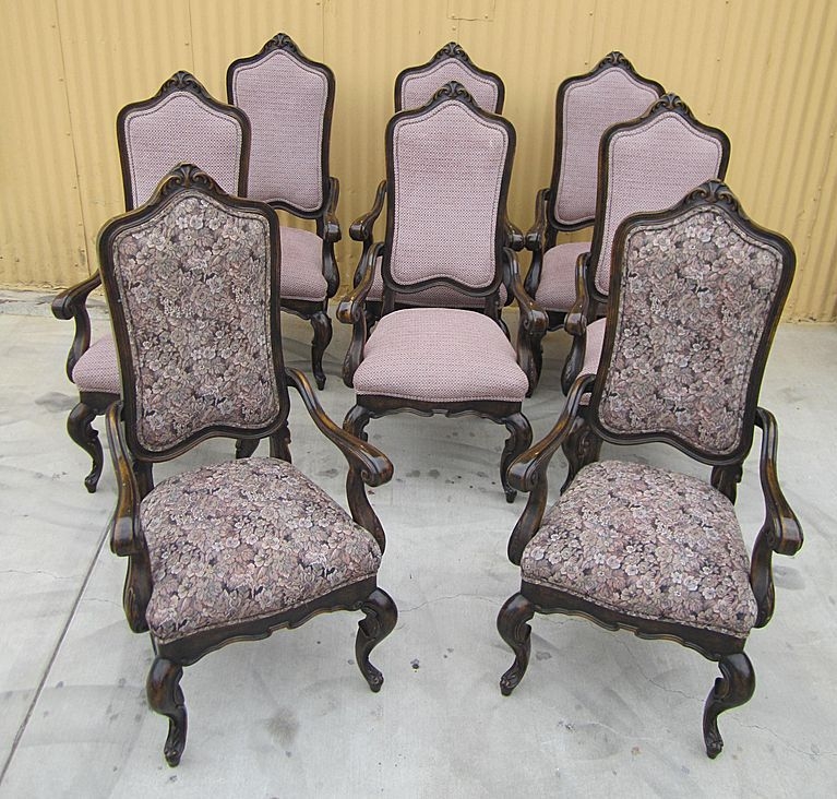 Vintage italian high back dining chairs with arms from 8349