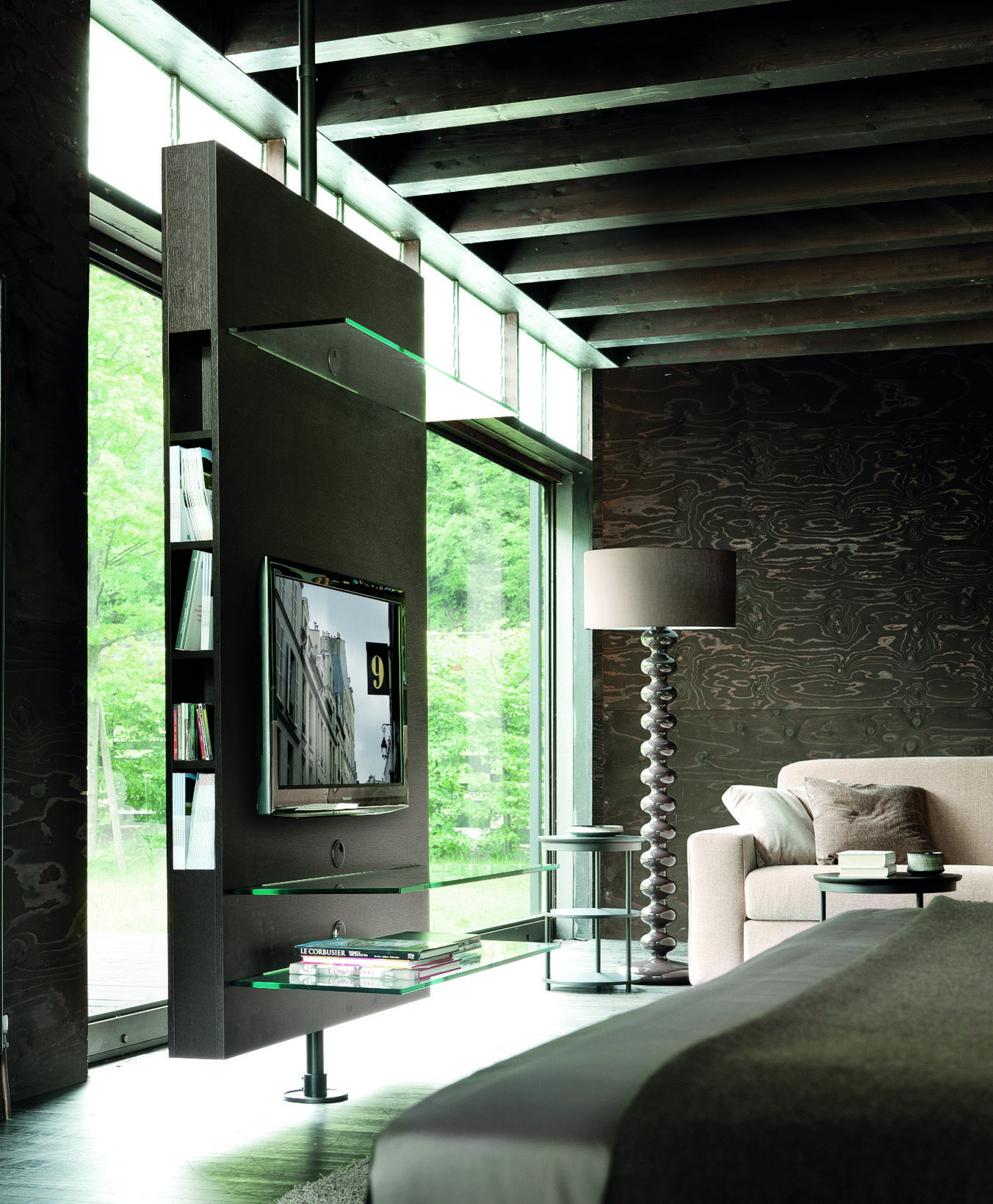 Wall panel tv stand