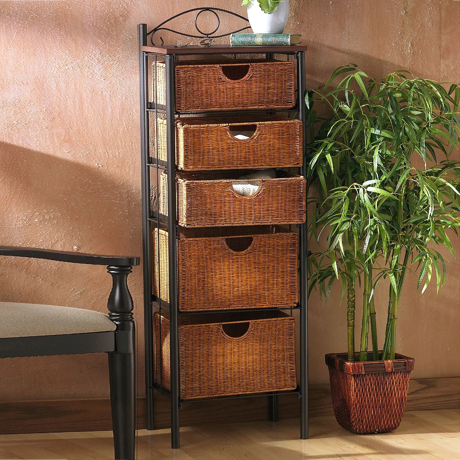 Wicker linen cabinet 7