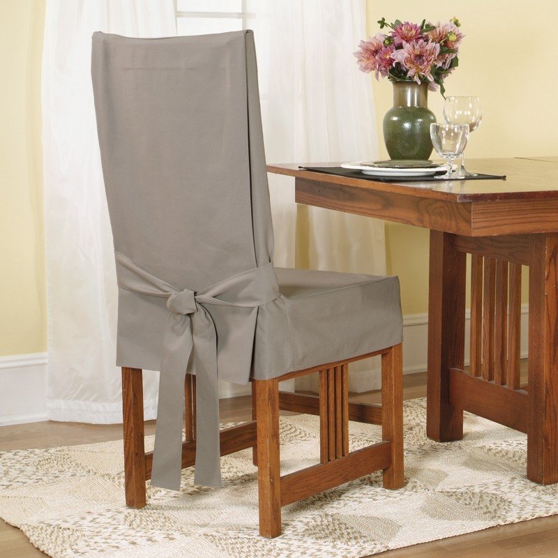 Cotton Duck Shorty Dining Chair Slipcover