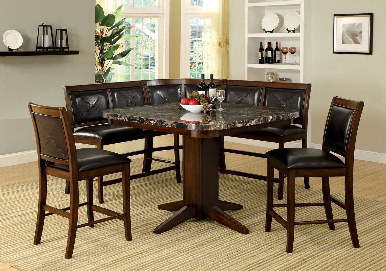 Counter height table with bench seating 6