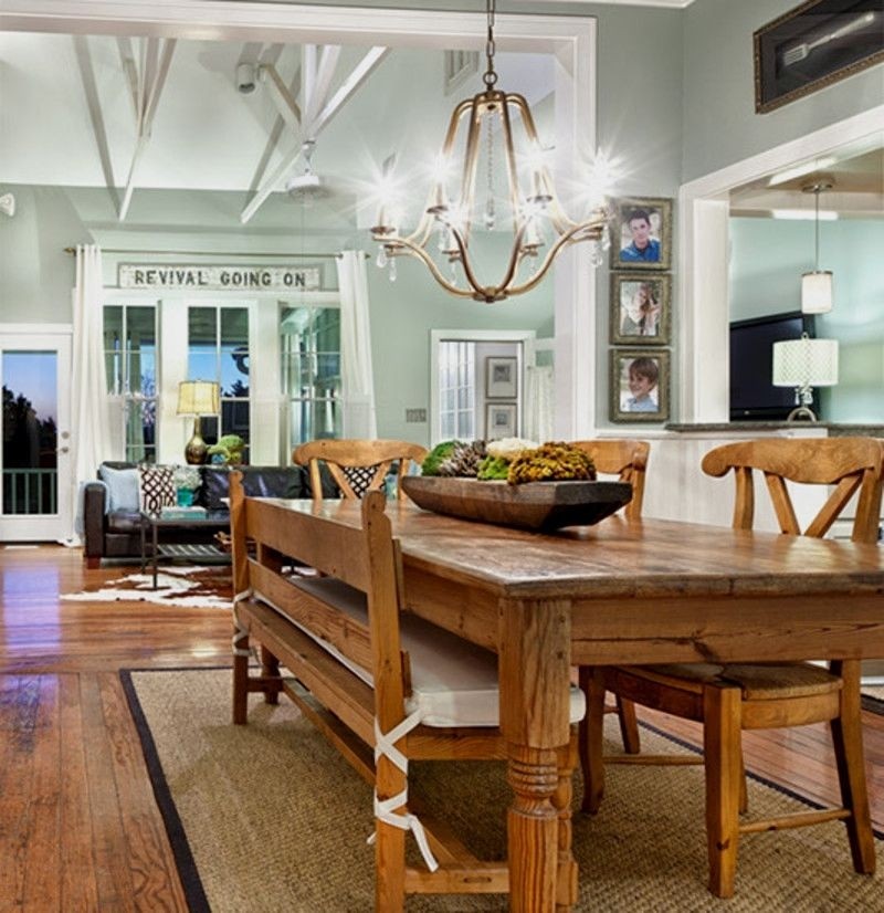 Farm dining table with bench 2