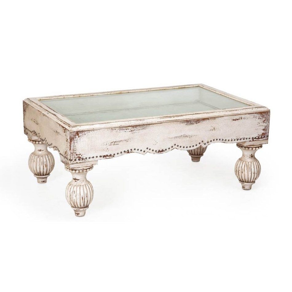 French country shadow box coffee table
