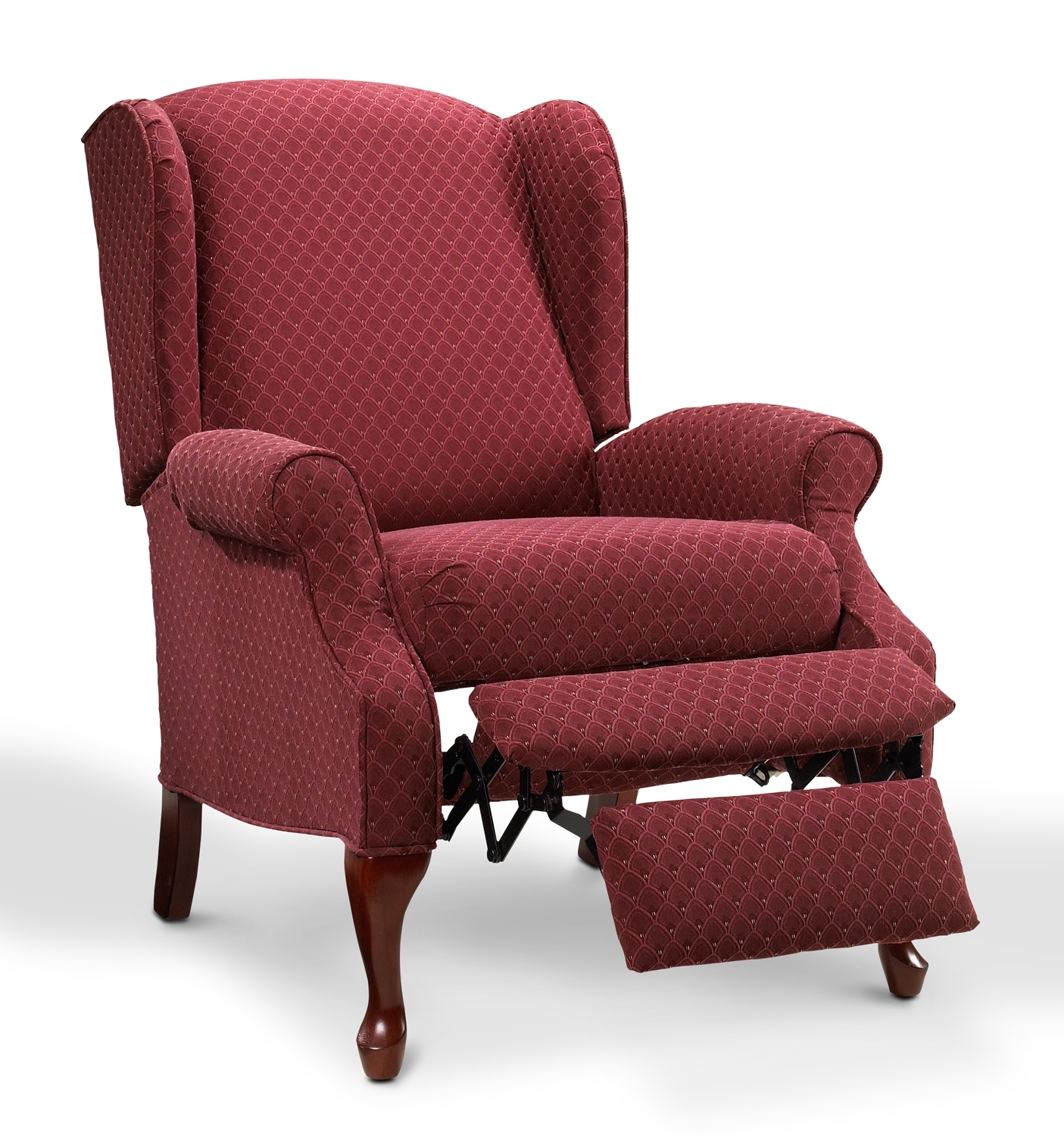 High back leather chair with ottoman