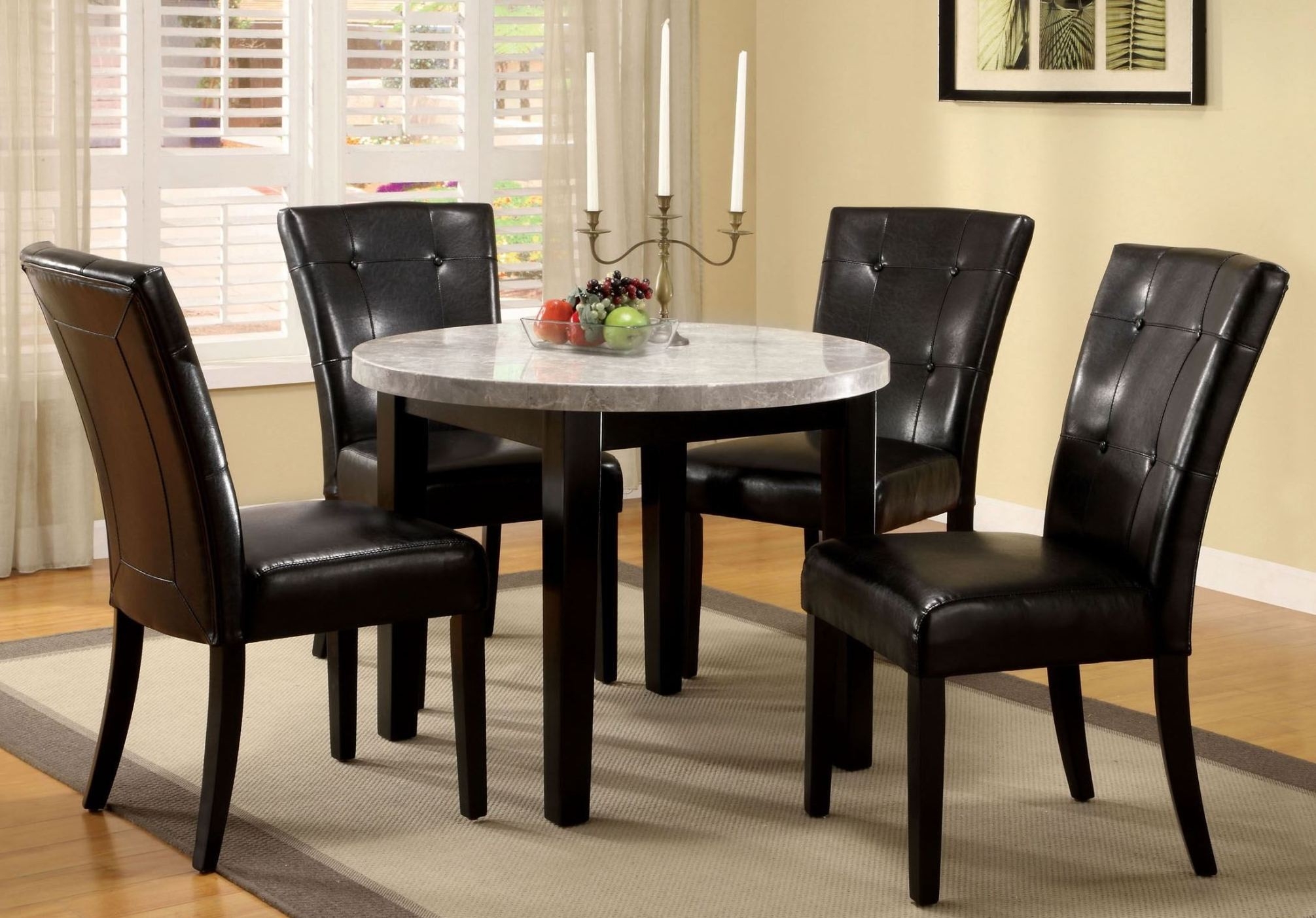 Marble top round kitchen table