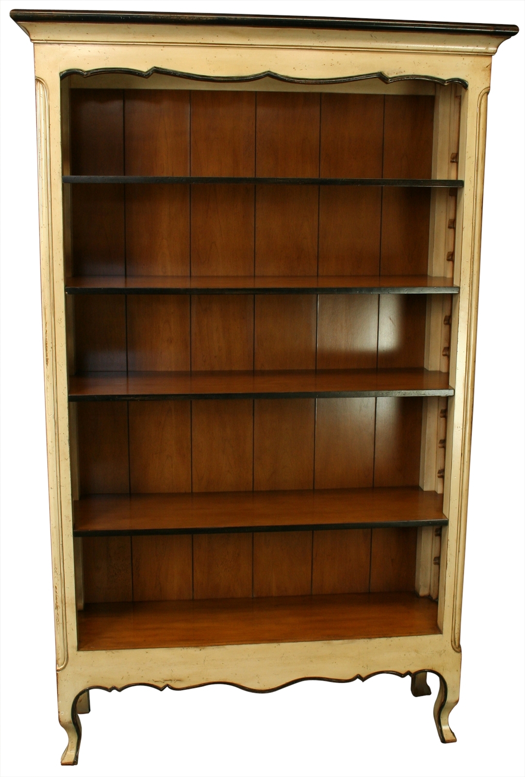 New French Country Bookcase In Cherry Maple Adjustable Shelves