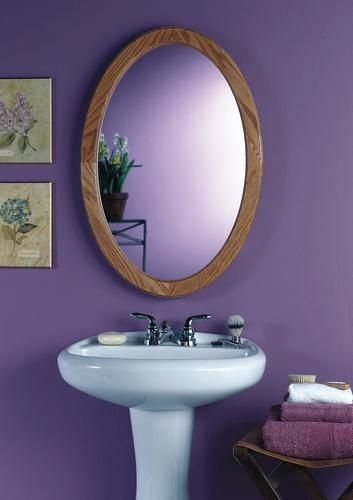 Oval medicine cabinet mirror