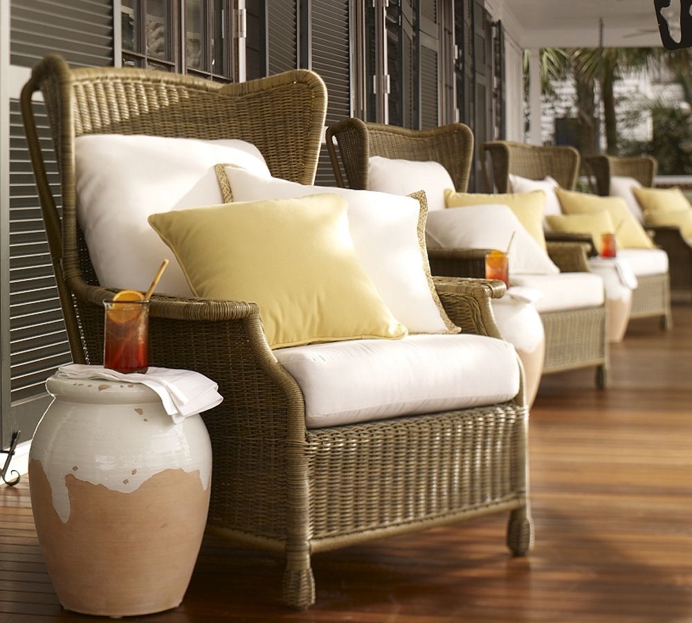 Rattan wing chair