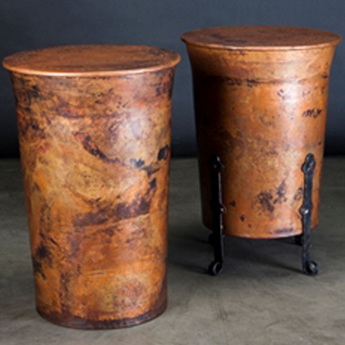 Round drum end table 1
