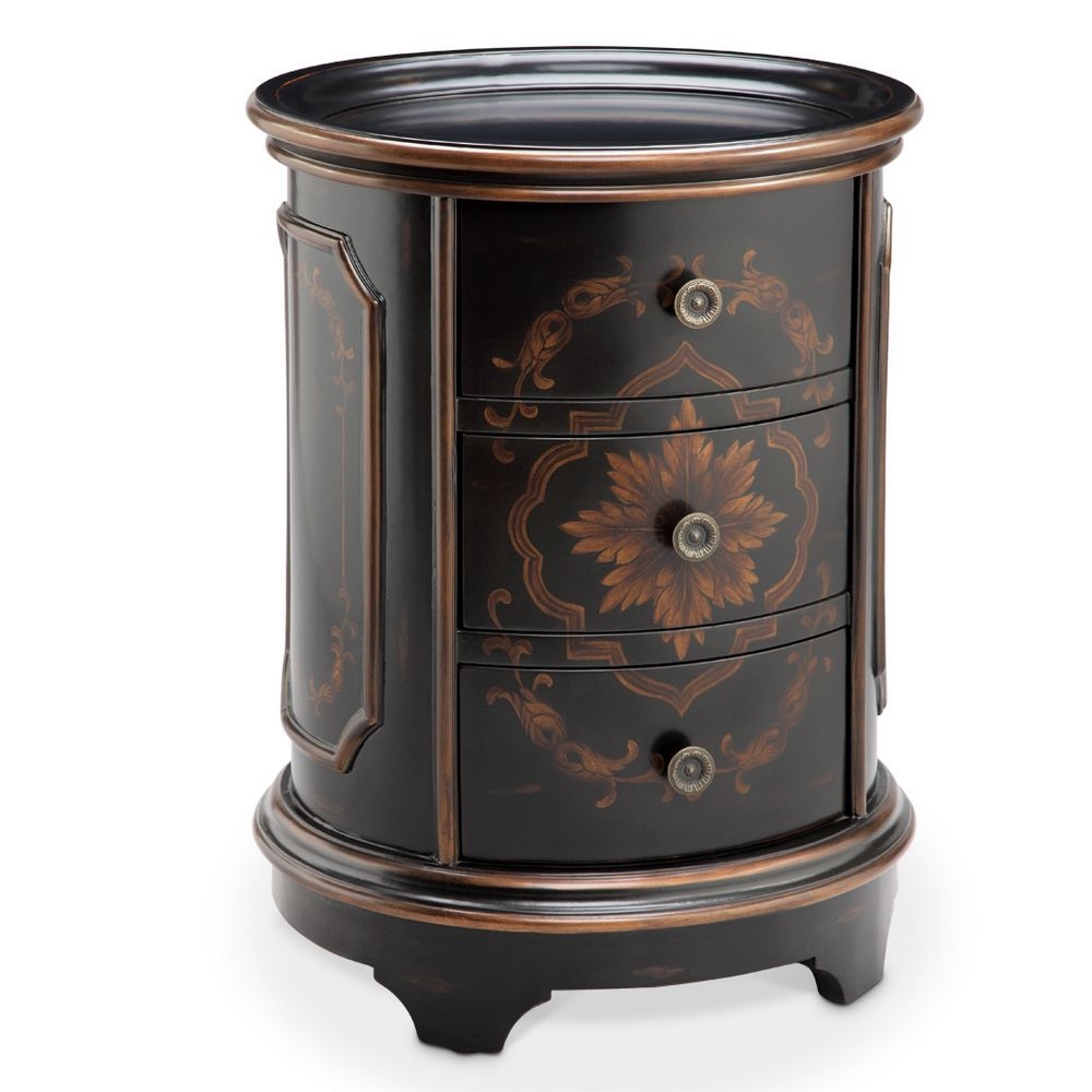 Round drum end table 16