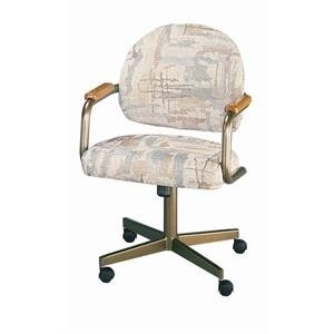 Swivel tilt casual dining chair with casters by chromcraft