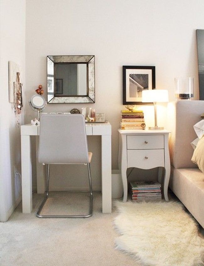 Wall mounted bedroom vanity