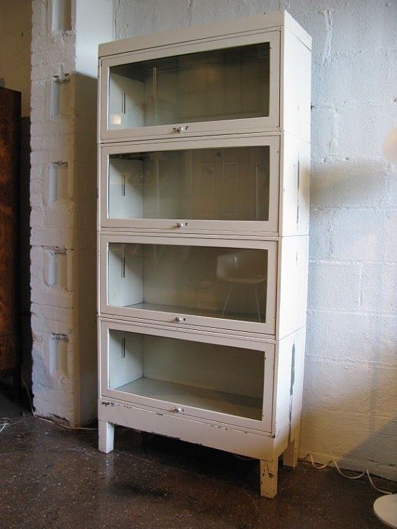 White industrial barrister bookcase