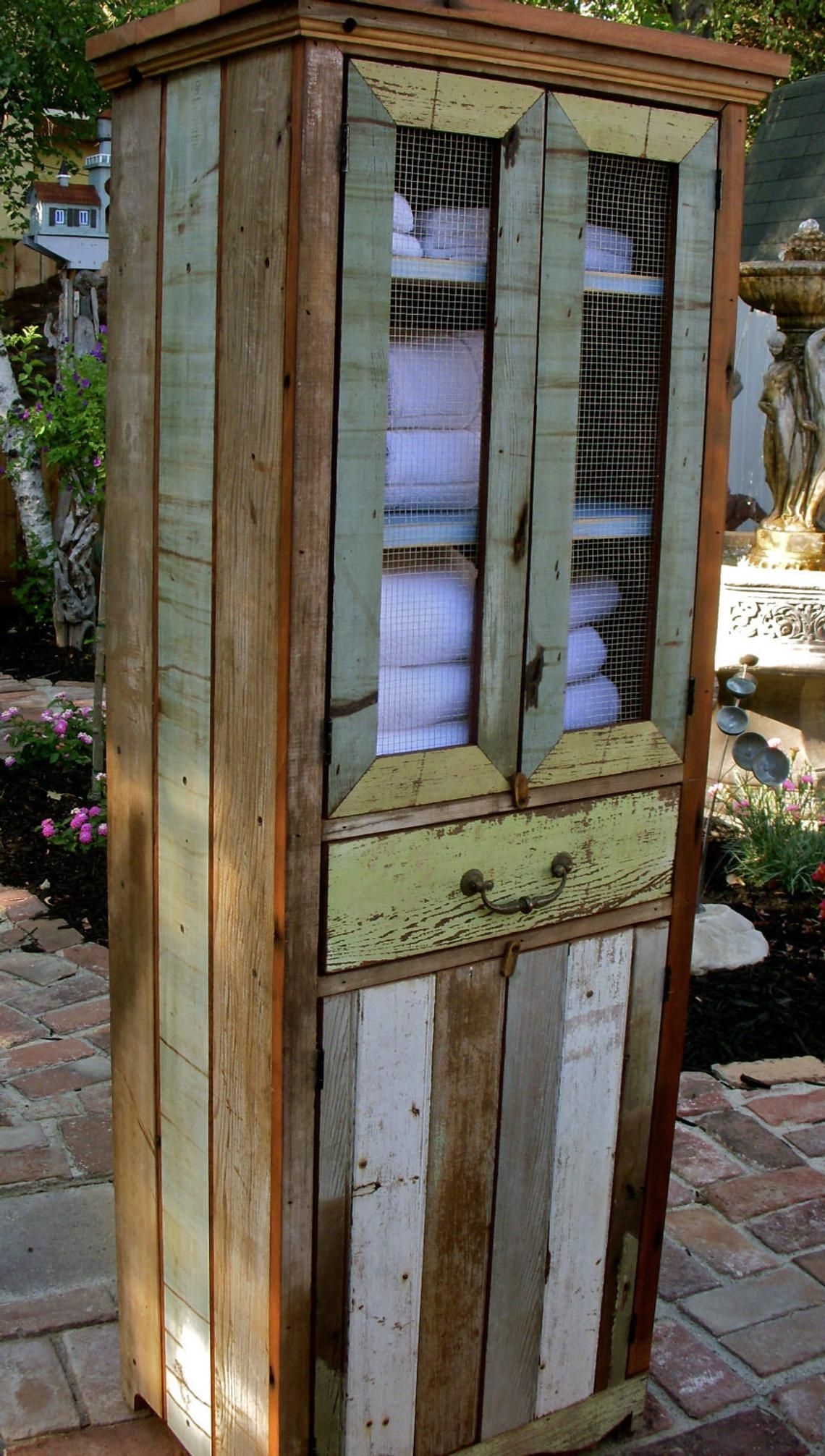 Wood linen cabinet