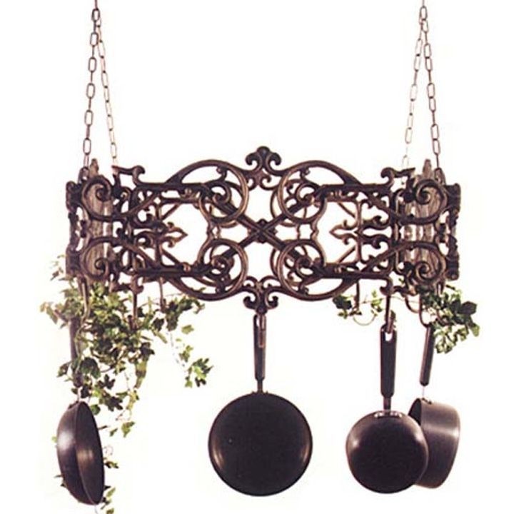 Wrought iron hanging pot rack