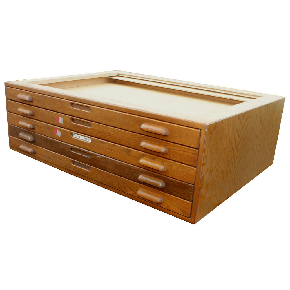 Antique flat file cabinet