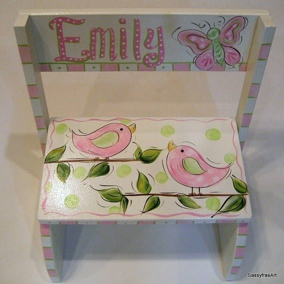 Birdies and butterfly step stool