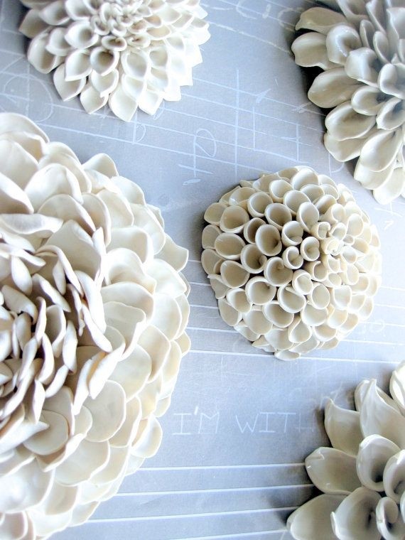 Ceramic flower wall decor
