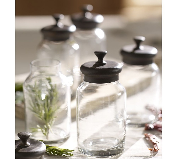 Glass metal spice jars