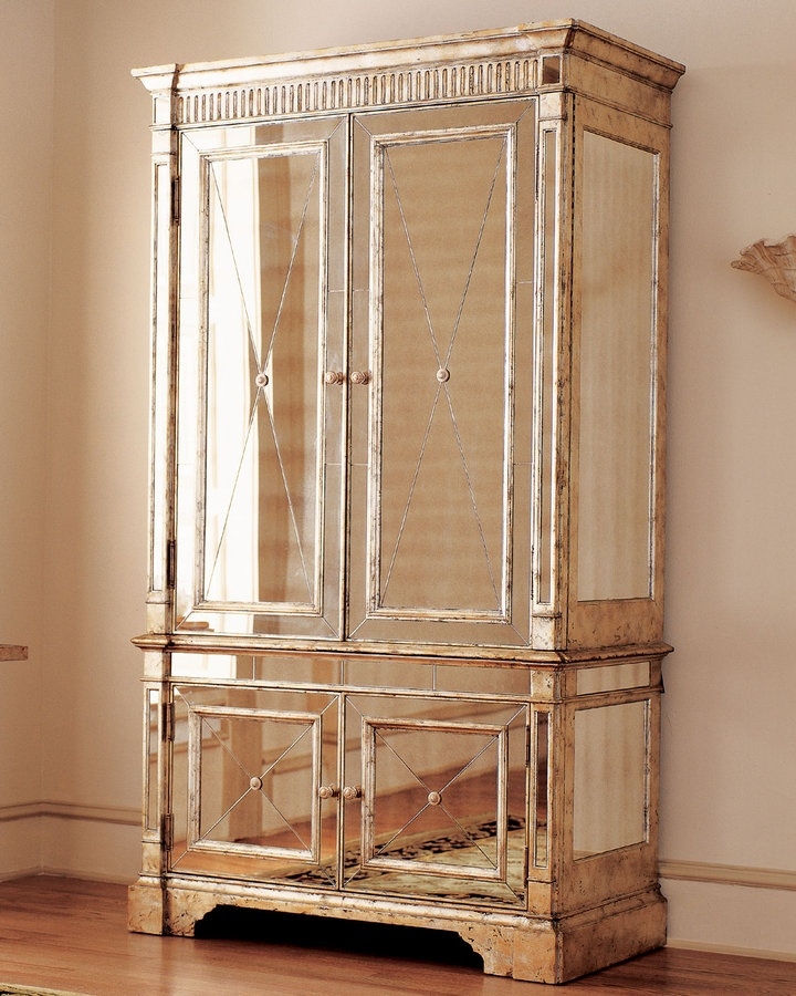 Mirrored armoire wardrobe
