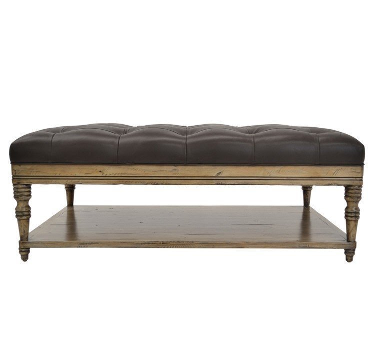 Ottoman with shelf underneath