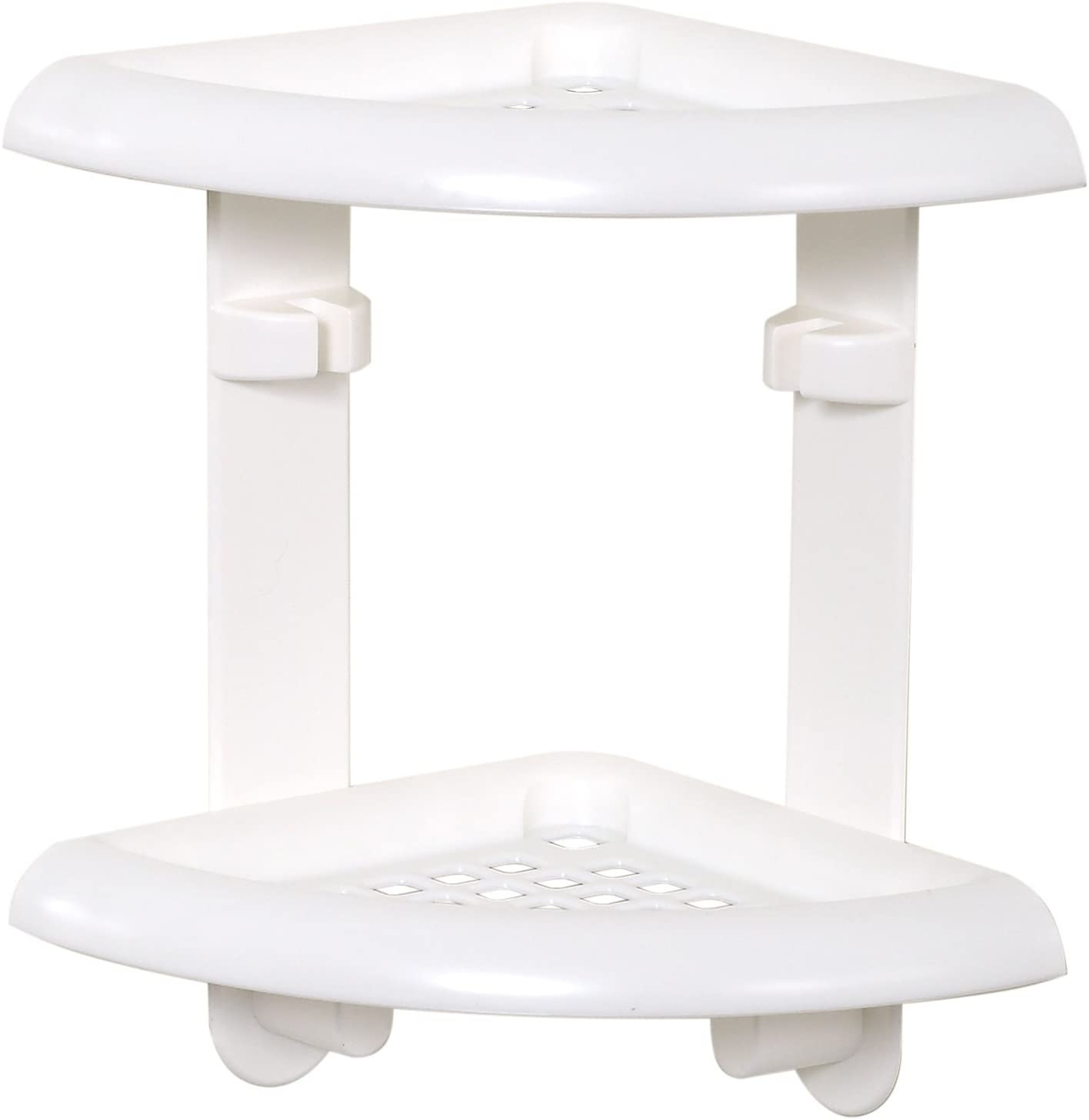 Shower corner shelf suction