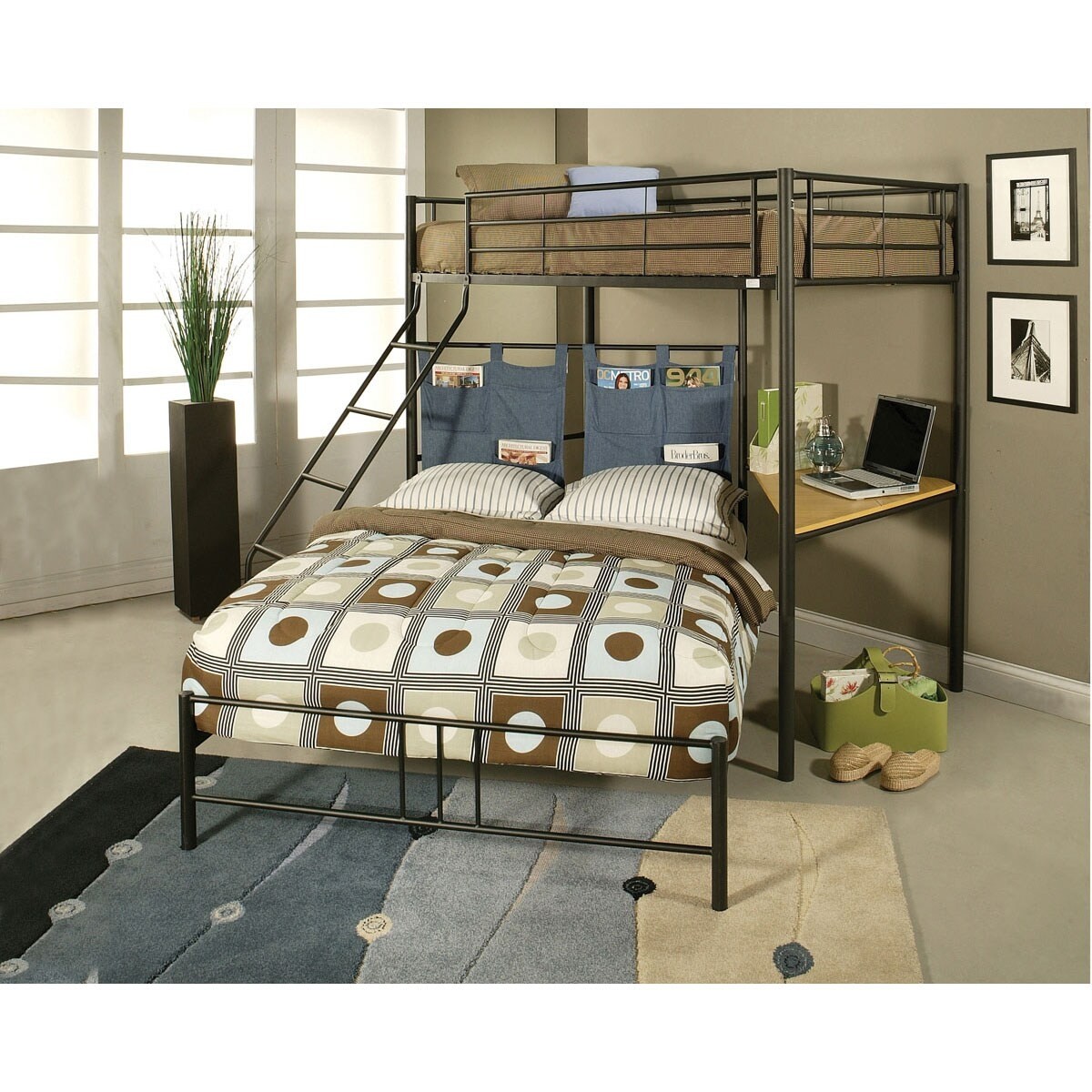 This beautiful bed features the versatility of an attached desk