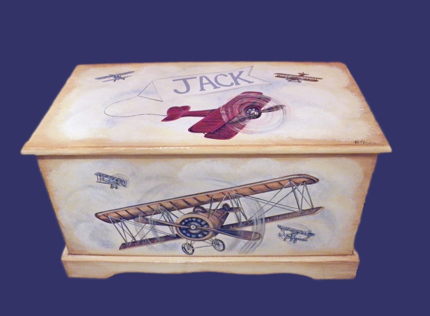 Vintage Airplane Toy Chest Custom