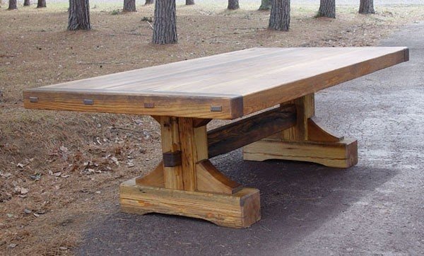 White trestle dining table 8