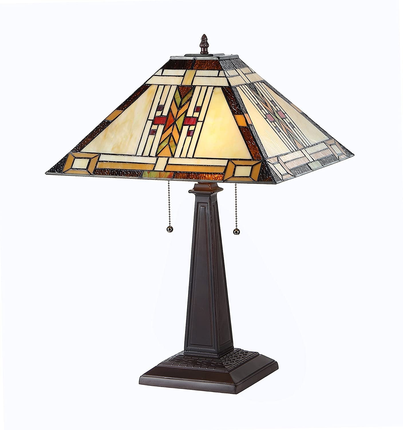 Chloe Lighting CH33291MS16-TL2 "GODE" Tiffany-Style Mission 2 Light Table Lamp 16-Inch Shade