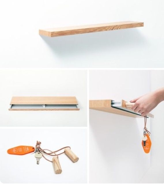 Dresser drawer wall shelves