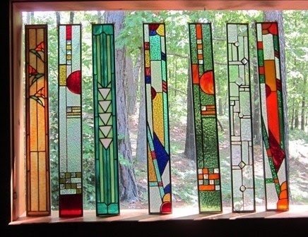 Glimmering stained glass panel a