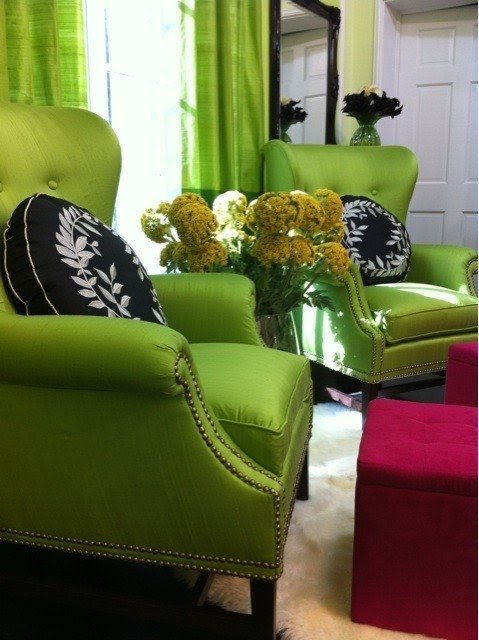 Lime green accent chair