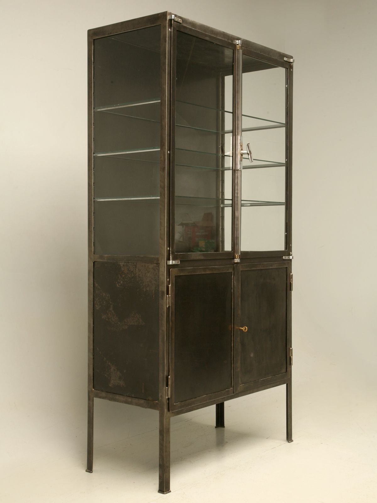 Metal glass display cabinet