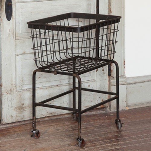 Metal laundry basket