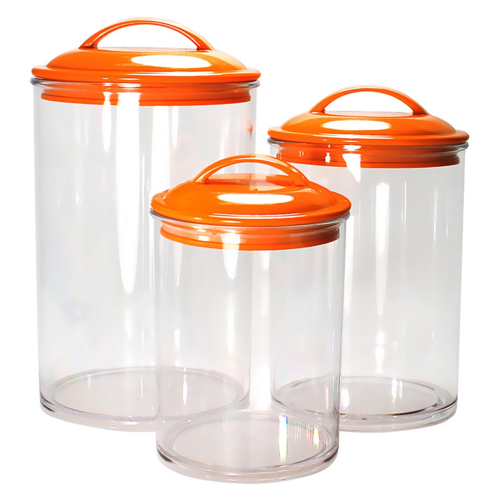 Reston Lloyd 3-Piece Calypso Basics Acrylic Canister Set, Orange