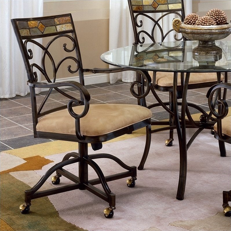 Set of 2 Pompei Caster Dining Chairs