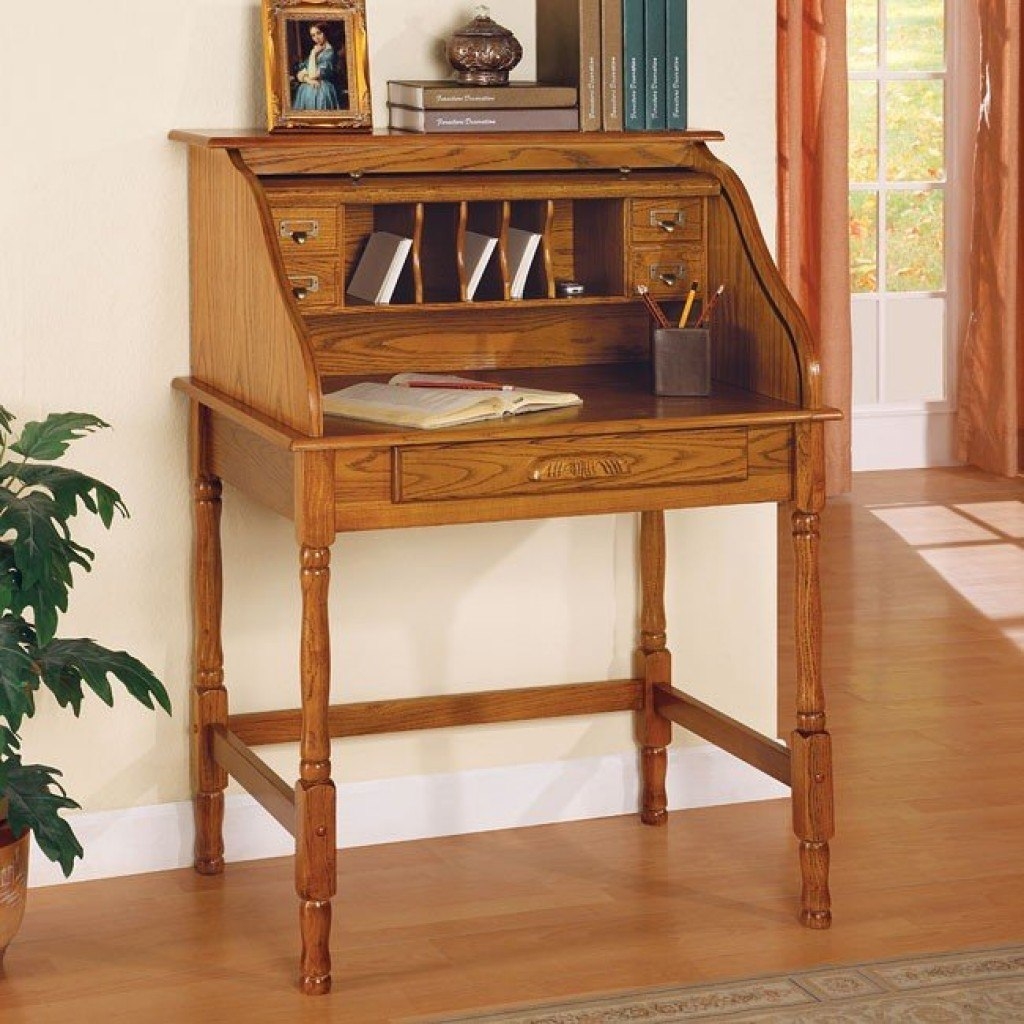 Small roll top computer desk 1