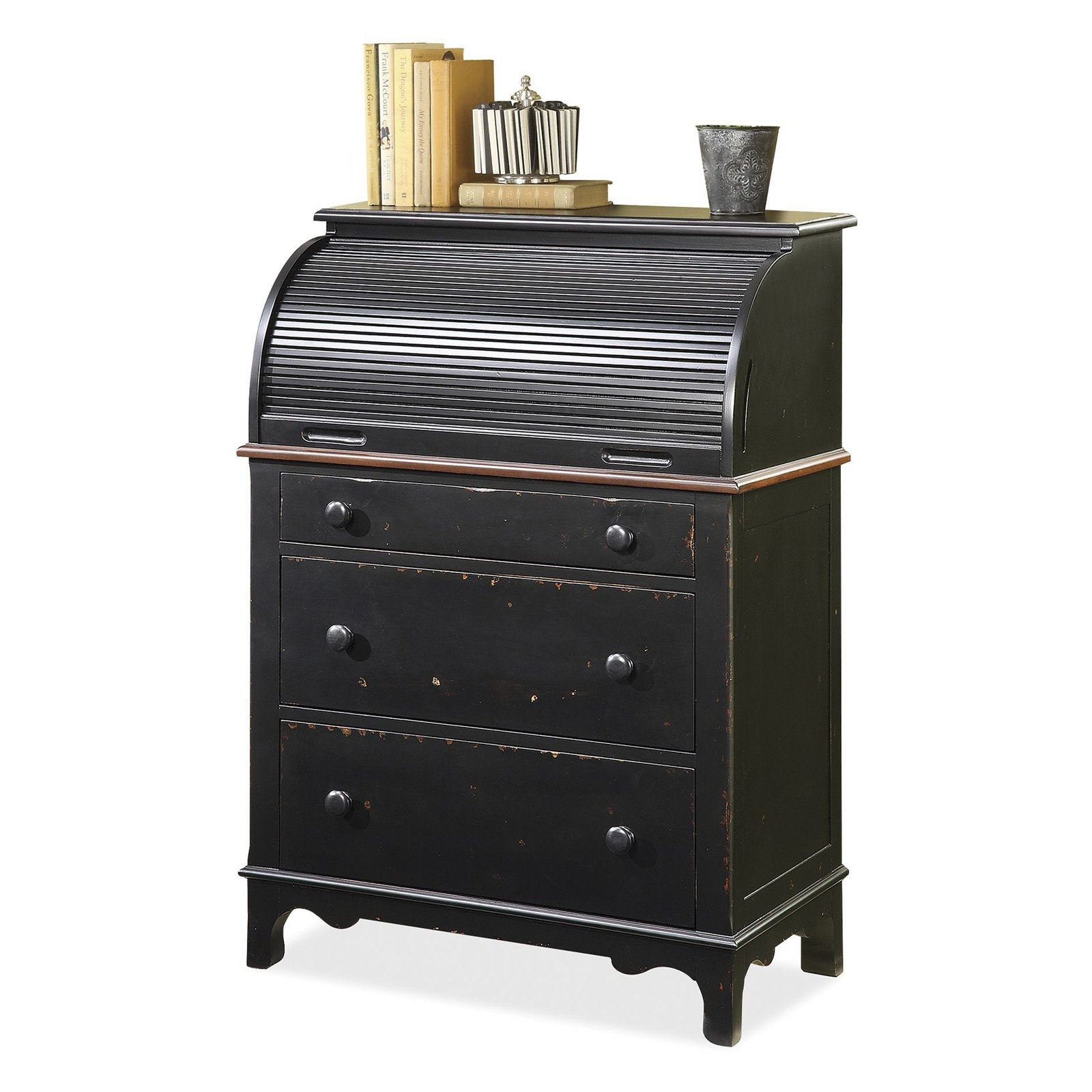 Small roll top computer desk