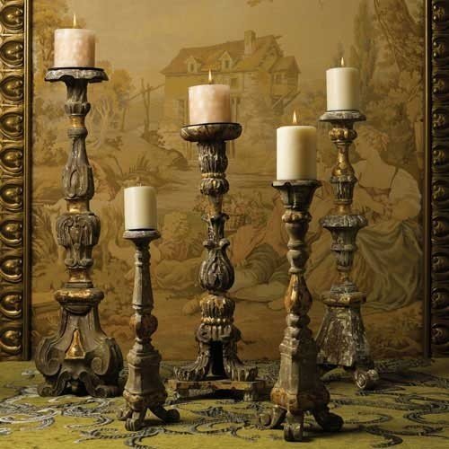 Tall wooden candle holders 1