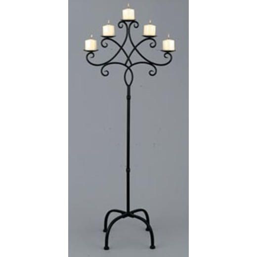 Wrought iron floor candle holders