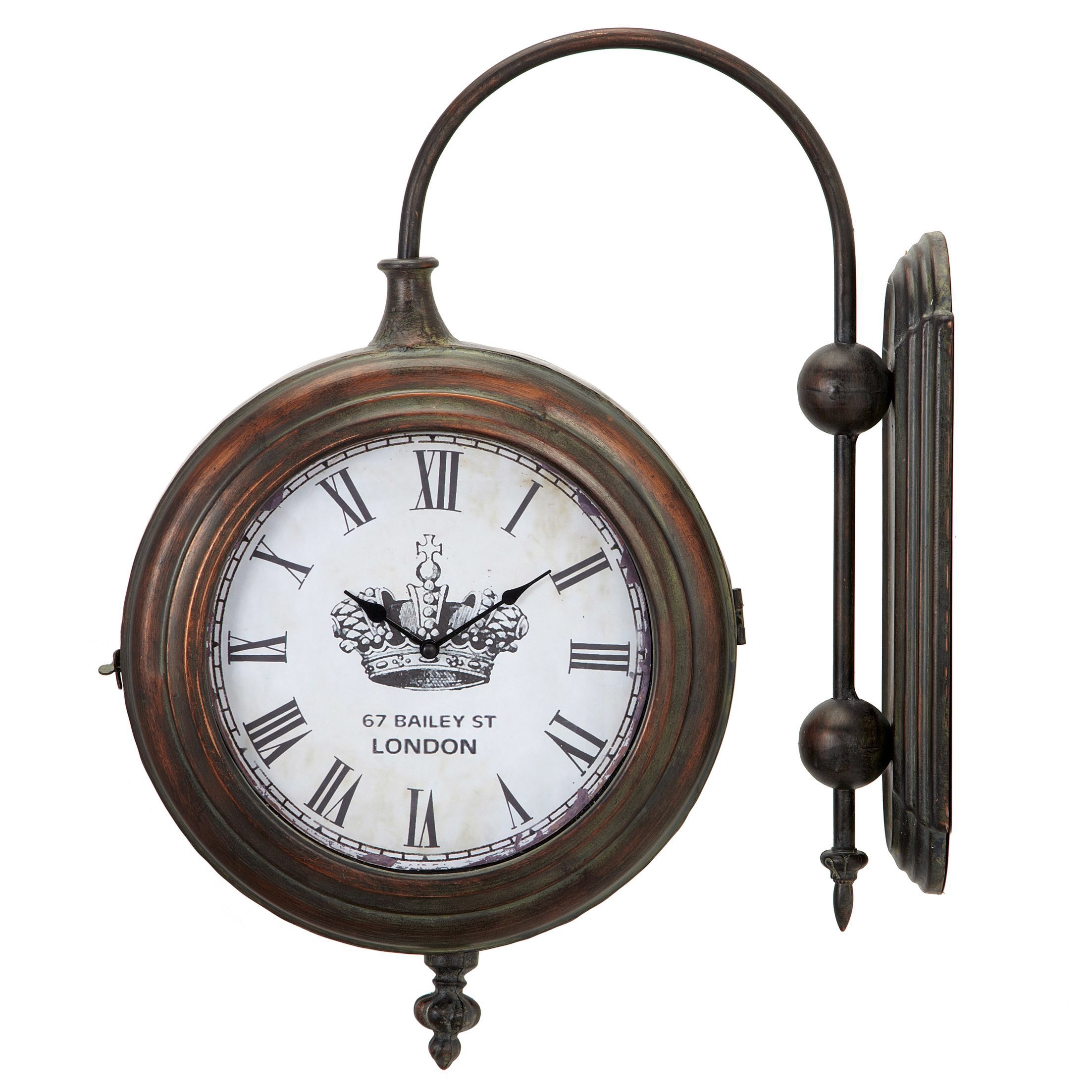 Antique brass finish winston 2 sided train clock could have