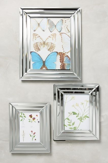 Beveled mirror picture frames