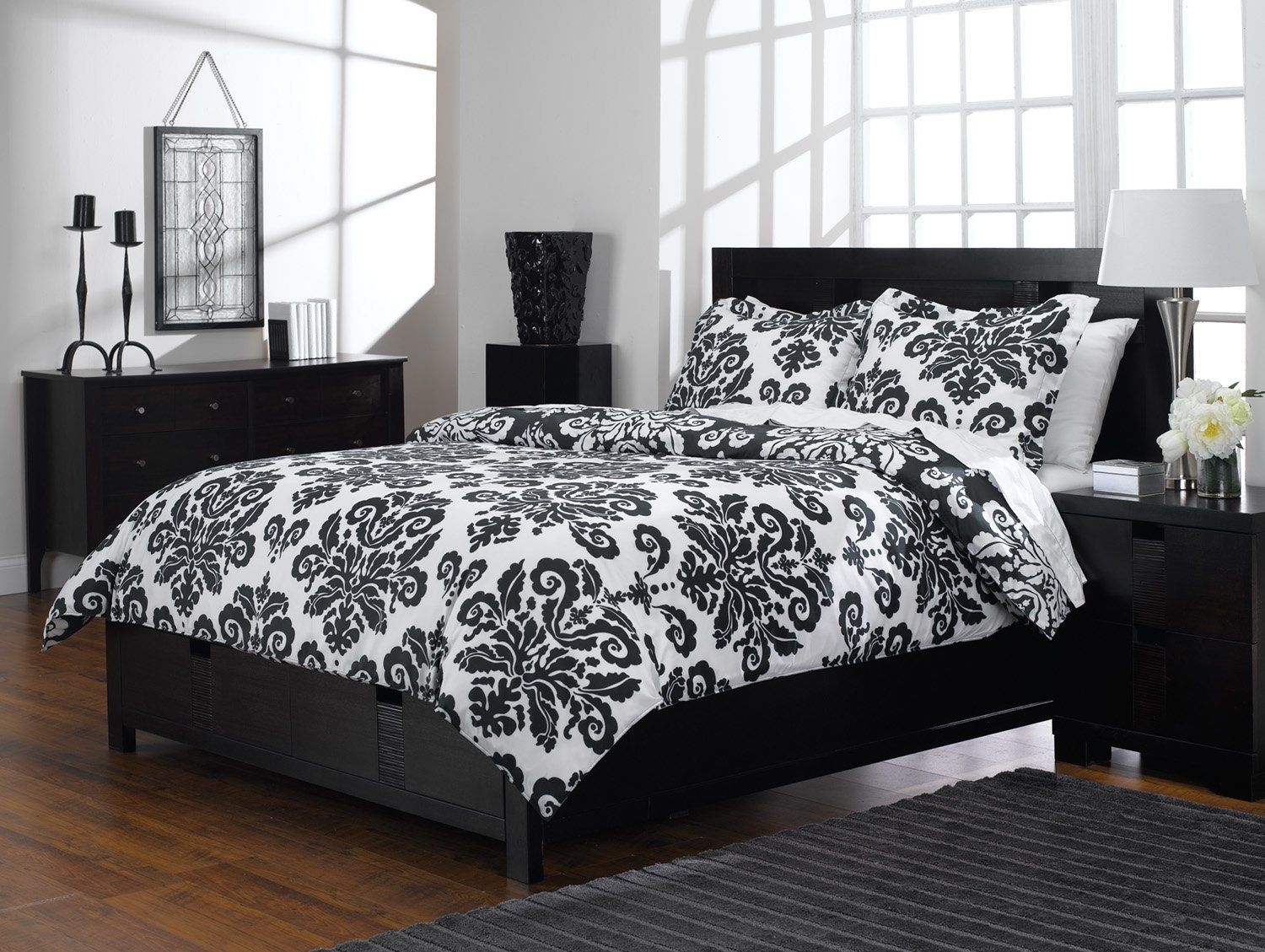 Black and white damask duvet cover 5