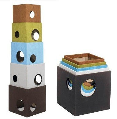 Cat house made of boxes
