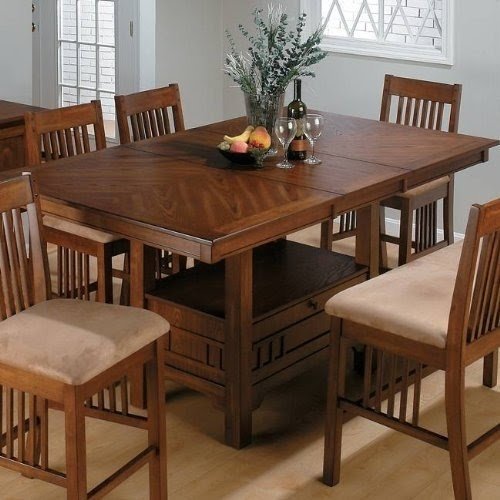 Counter height table sets with storage 7
