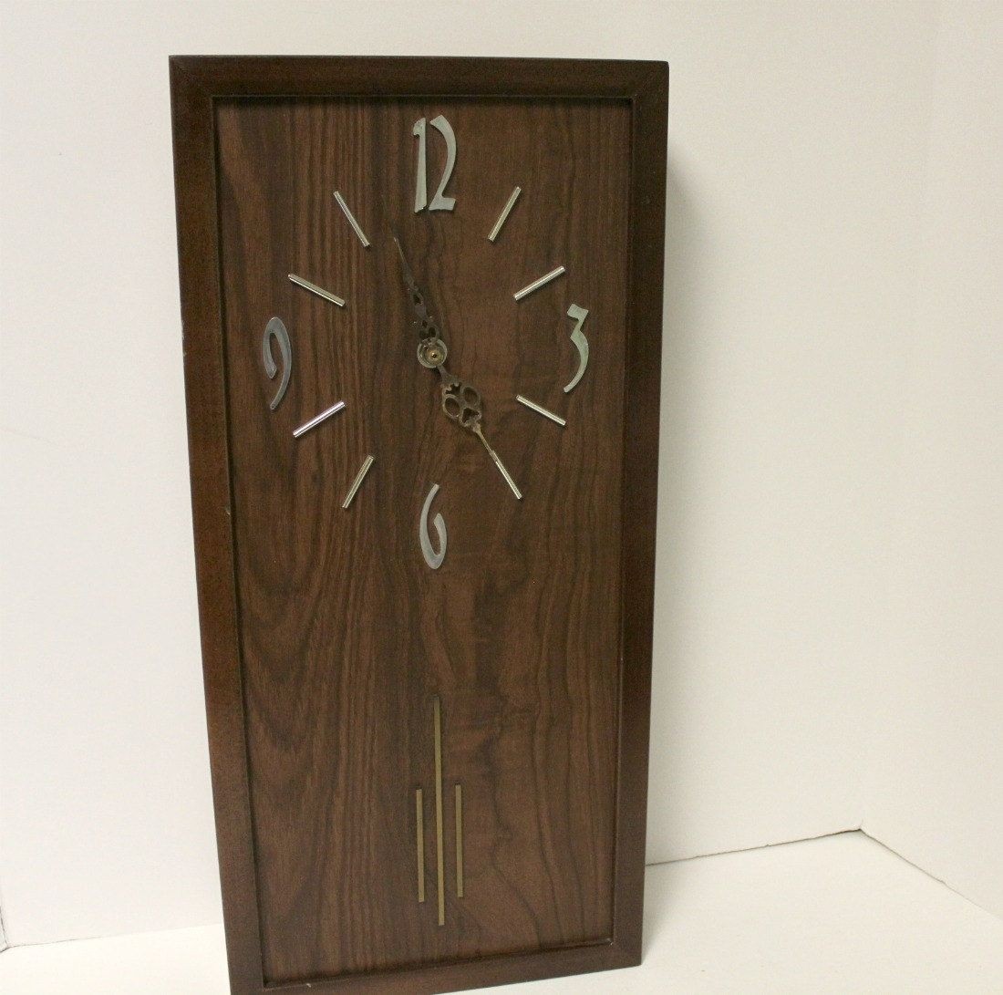 Danish rectangle wall clock mid century