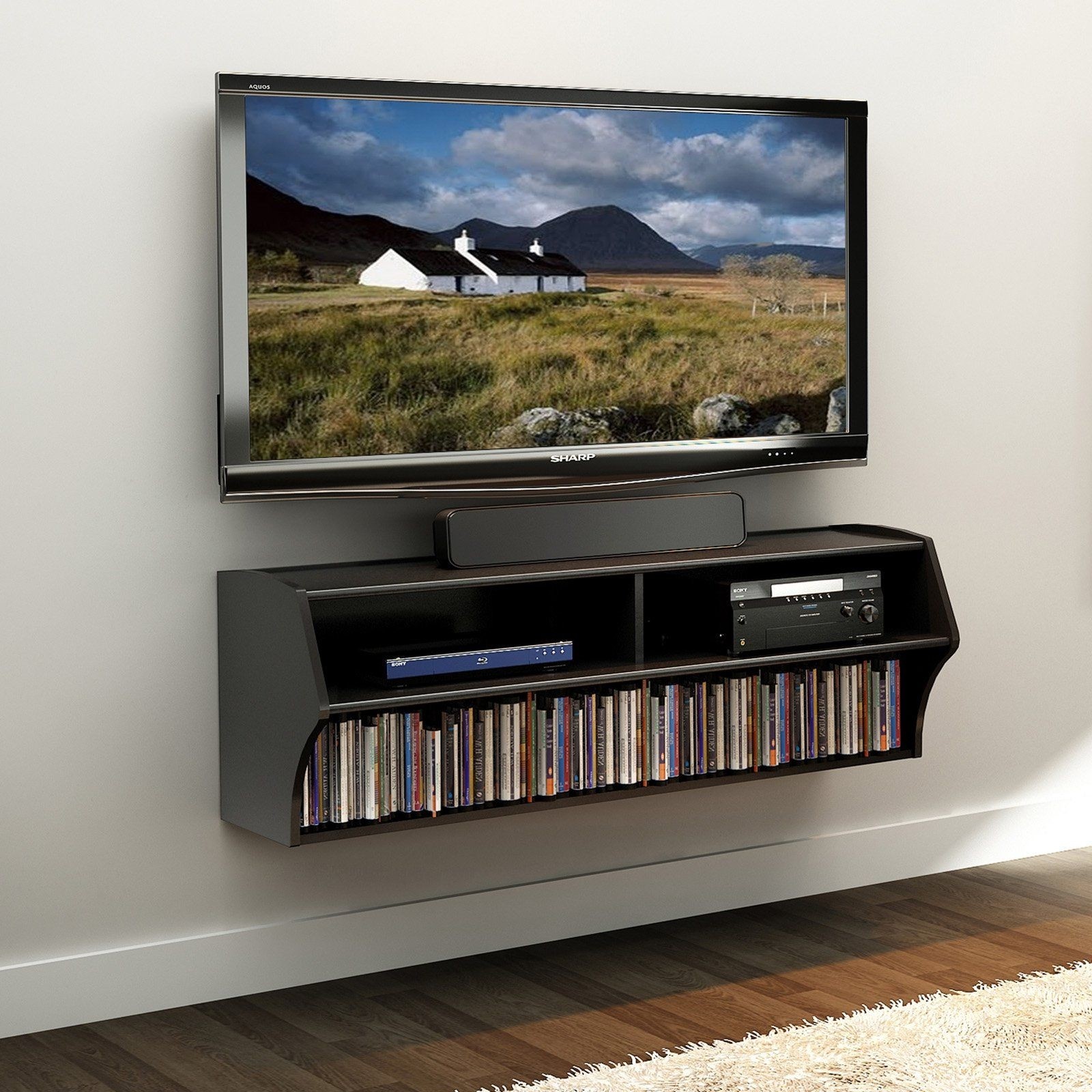 Floating tv shelf