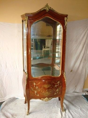 French display china cabinet curio vitrine floral inlay ebay